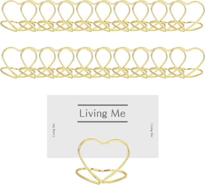 리빙미 하트 메모꽂이, 골드 20개입