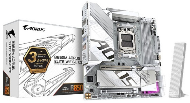 [GIGABYTE] B850M AORUS ELITE WIFI6E ICE 제이씨현 (AMD B850/M-ATX)