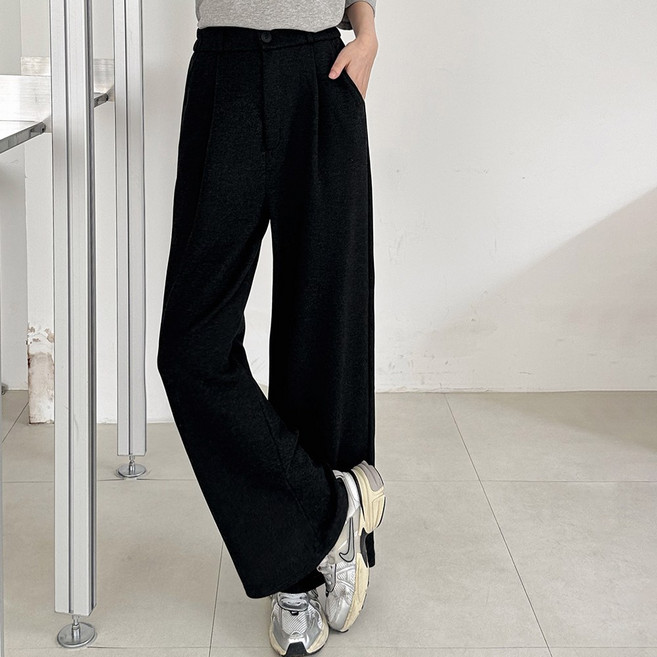 비오라 여성 정장 바지 스판 슬렉스 세미와이드 팬츠