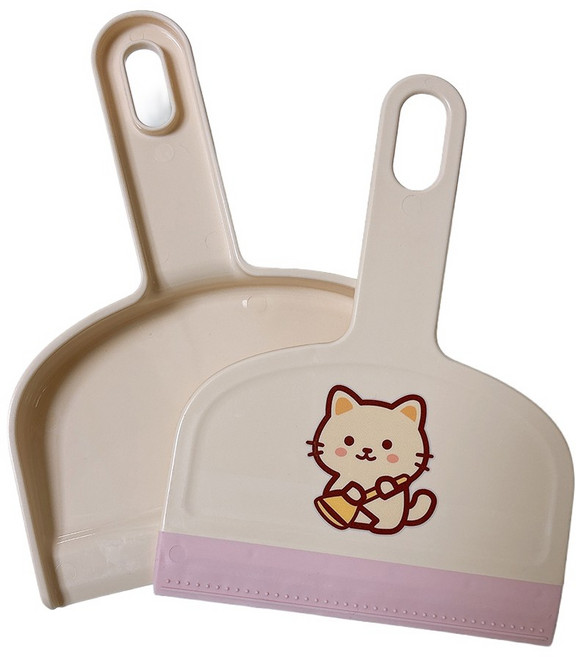 루메트 실리콘 미니 쓰레받기 빗자루 세트 틈새 청소 도구, 핑크, 1세트