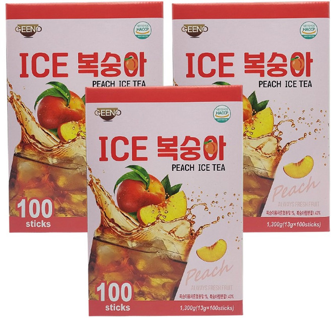 지노 아이스복숭아, 13g, 100개입, 3개