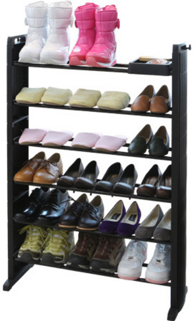 [창신리빙] 엑설런트 오픈신발장 6단 블랙/화이트 신발장 신발수납 슈즈렉, 1