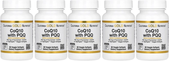 CALIFORNIAGOLD Nutrition PQQ 10mg CoQ10 100mg 코엔자임큐텐 피큐큐 베지캡슐, 5개, 60정 - 쿠팡