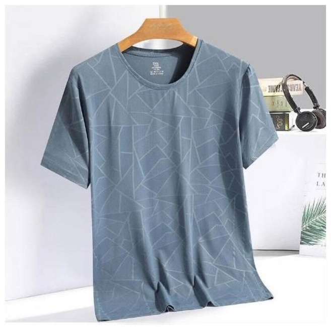 休閒冰絲涼感T恤 運動短袖上衣 大尺碼透氣涼感衣 輕薄圓領速乾吸濕排汗衣