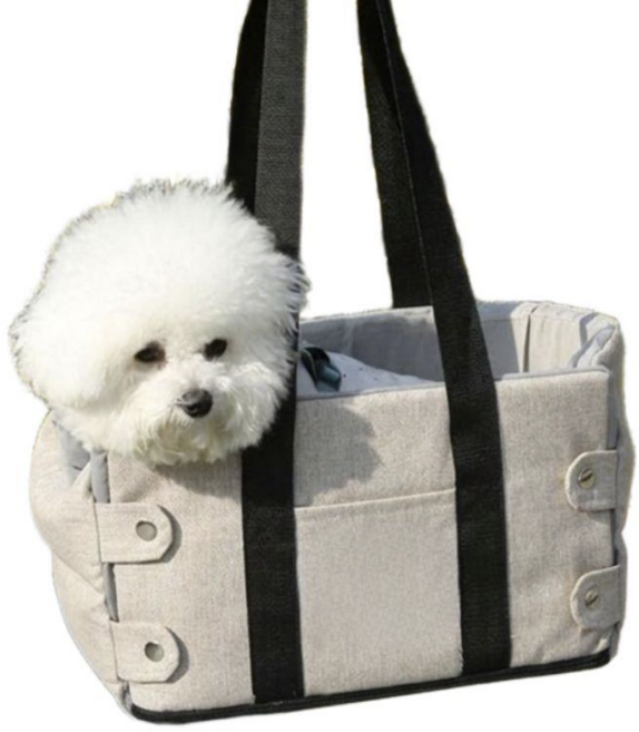 세오나 안전한 푹신한 강아지콘솔카시트 차량용 이동장겸용, 1개, 베이지