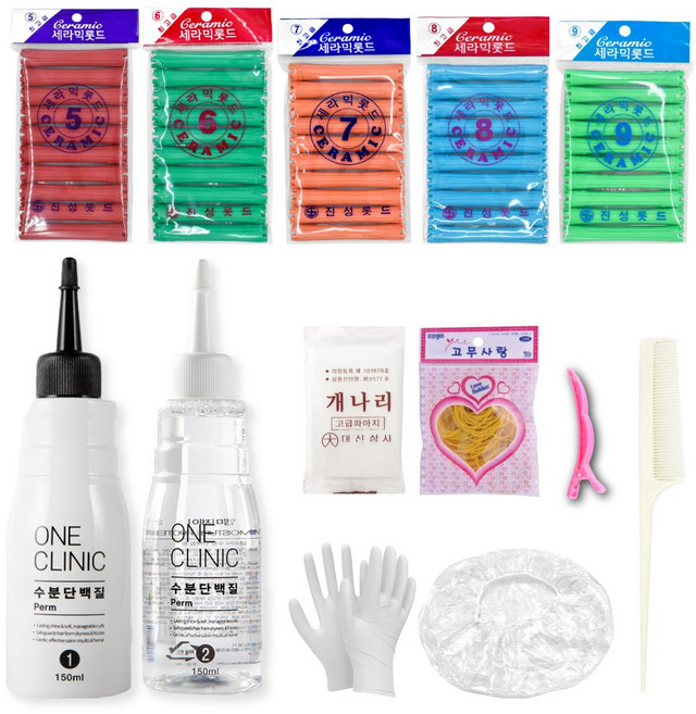 마이홈살롱 할머니펌 셀프펌 세트, 1개, 내츄럴 볼륨펌 5 6 7 8 9(중화공병 미포함)