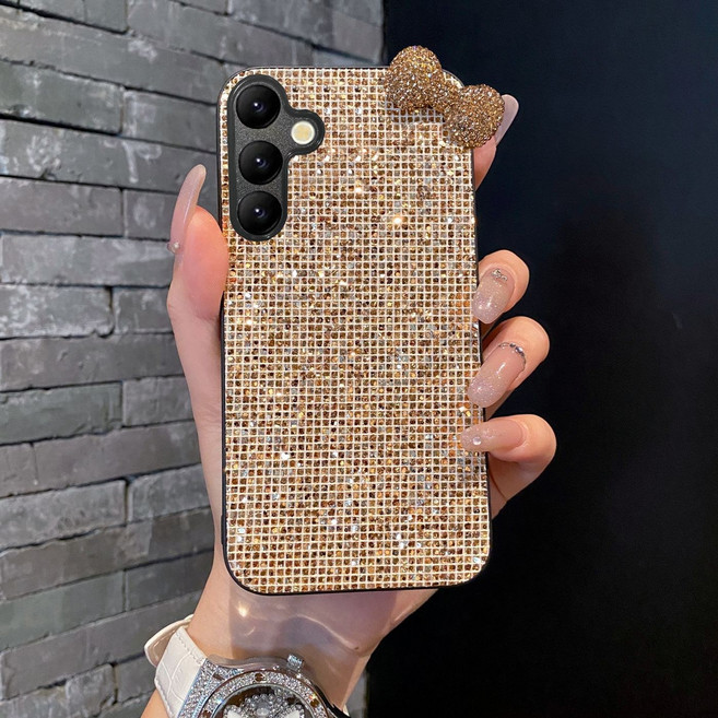 얌코 휴대폰케이스 갤럭시 S25 S26 플러스 울트라 금색 번쩍이다 스크럽 리본 케이스