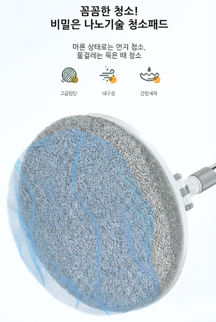 통돌이 밀대 회전 걸레 청소기, 리필걸레1장, 1개