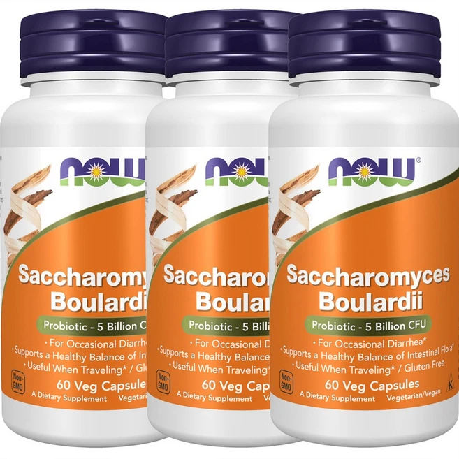 사카로미세스 불라르디 장건강 유산균 50억 CFU 프로바이오틱스 3통 60정 미국내수용, 3개 - 쿠팡