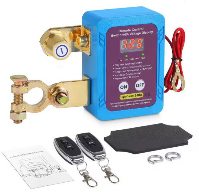 차량용 배터리 차단 240A 스위치 보호 빠른 리모컨 전원 12V, Battery Disconnect, 1개