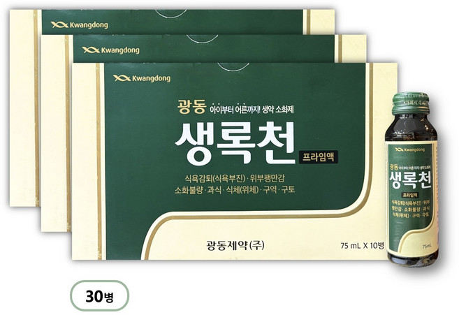 광동제약 생록천 프라임액, 75ml, 30개