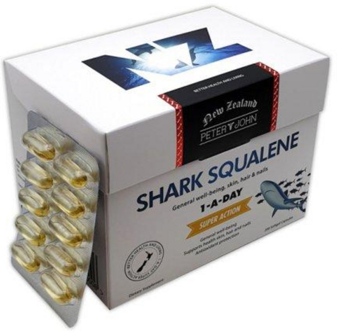 뉴질랜드 피터 & 죤 상어 스쿠알렌 1000mg 200 소프트젤 50대 60대 부모님선물 항산화 면역 영양제, 1개, 200정