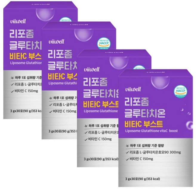 리포좀 글루타치온 인지질 코팅 비타민c 분말 가루 스틱 환원형 순도 90 리포즘 글루타치원 저분자피쉬콜라겐펩타이드 엘라스틴 히알루론산 효능 효과 추천, 90g, 4개