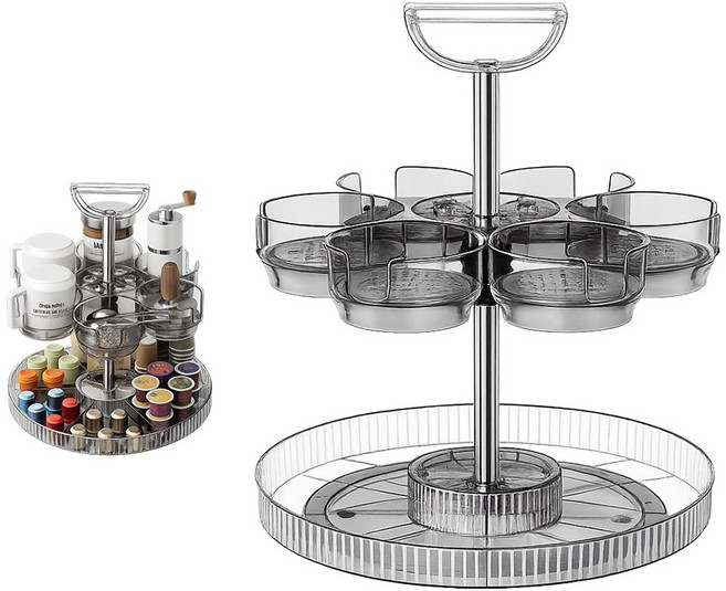 360度旋轉杯架 咖啡膠囊收納架 廚房桌面整理架, 質感灰【超取1單上限3個】, 1個