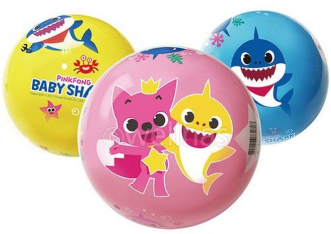 백화점 출고 핑크퐁 아기상어 탱탱볼 고무공 공놀이 비치볼 유아동 아기, 핑크퐁 탱탱볼_랜덤, 1개