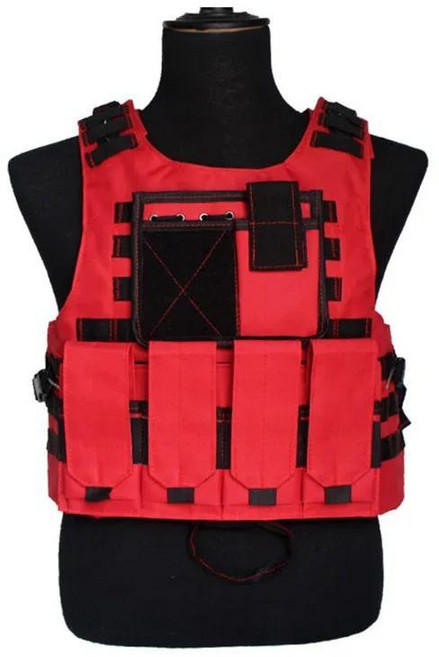 밀리터리 조끼 형광 몰리 장비 야외 의류 CS 스포츠 레저, [02] Red, 1개