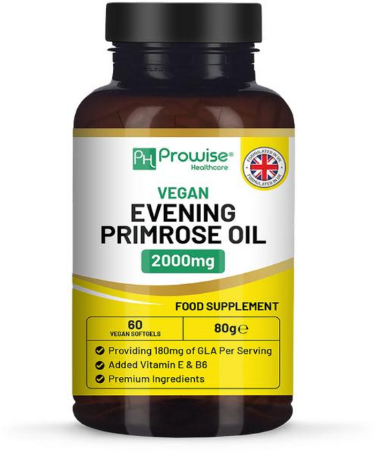 영국 프로와이즈 헬스케어 Prowise Healthcare Evening Primrose Oil 달맞이꽃유 2000mg with 비타민E & B6 캡슐, 1개, 60정