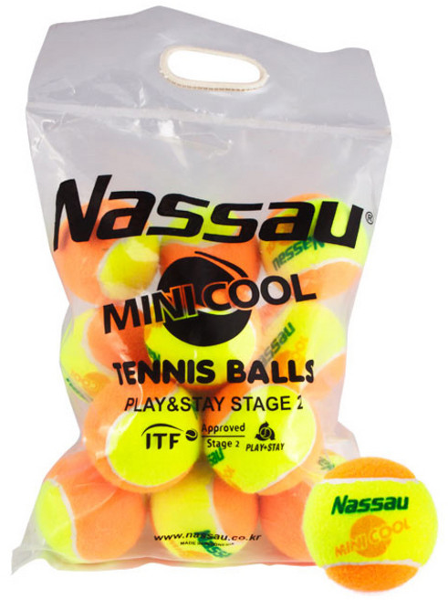 낫소 스타터 유소년 TENNIS 공 쿨볼 캐치볼, 오렌지(50프로 느림), 12개
