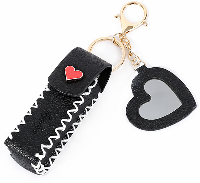 픽101 립밤 립스틱 케이스 홀더 키링, 1개, 블랙