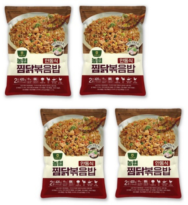 농협식품 안동식 찜닭볶음밥 420g 2인분 4팩 간편한 맛있는 식사 혼밥 자취 캠핑 파티