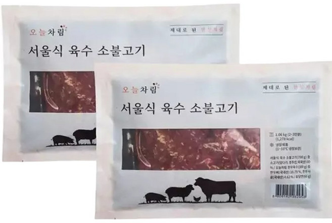 [달콤한 육수] 오늘차림 서울식 소불고기 1060g x 2팩, 1.06kg, 2개