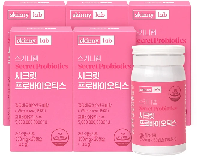 스키니랩 시크릿 프로바이오틱스, 30정, 5개 - 쿠팡