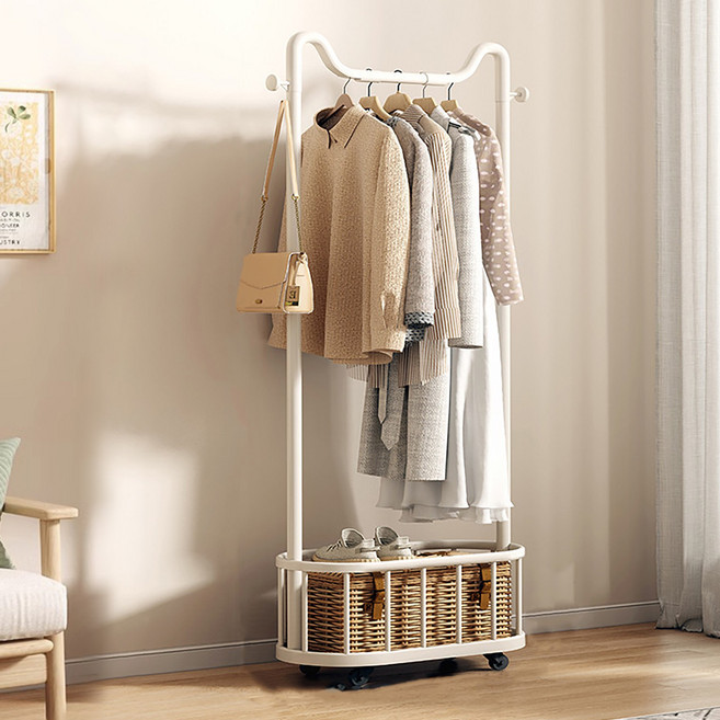 안다스팡 스탠드 옷걸이 원룸 수납정리 이동식 모자 가방 고양이귀형 행거, 한개봉, 화이트