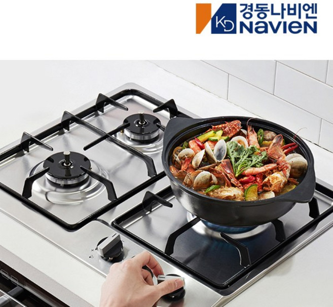 [전국설치/가스연결가능] 나비엔매직 3구 빌트인 매립형 가스 쿡탑 레인지 220V 전기코드식 GRB2003, 배송만, LNG, 20/03