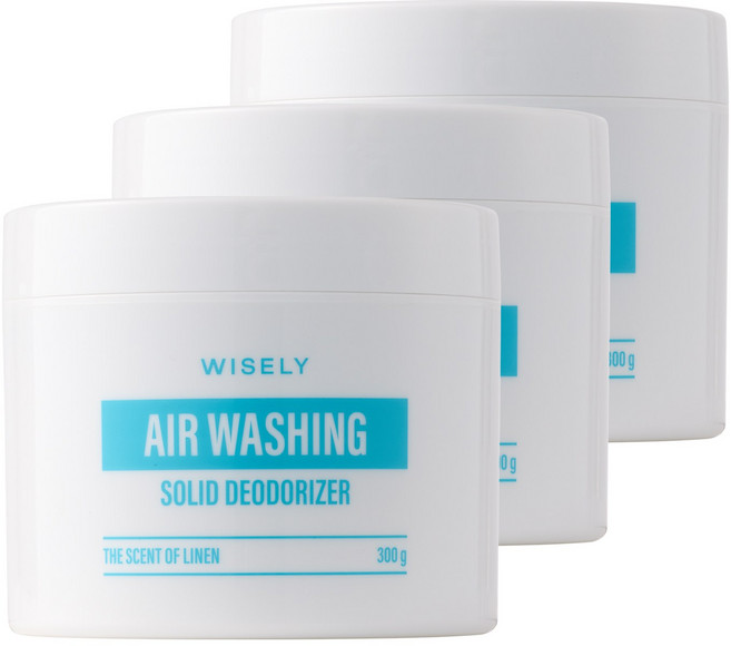 와이즐리 초강력 실내 고체 탈취제 린넨향, 300g, 3개