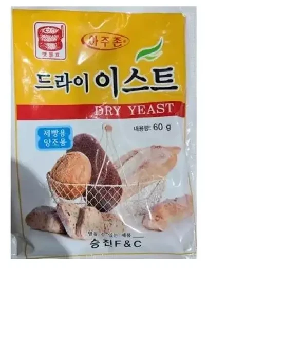 맷돌표 아주존 드라이 이스트 60g 활성 건조 효모 제빵 양조 대용량 식자재 업소 식당, 1개