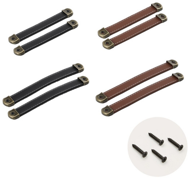 도나토르 셀프인테리어 가구 주방 가죽 손잡이 2p, 128mm, 2개, 브라운