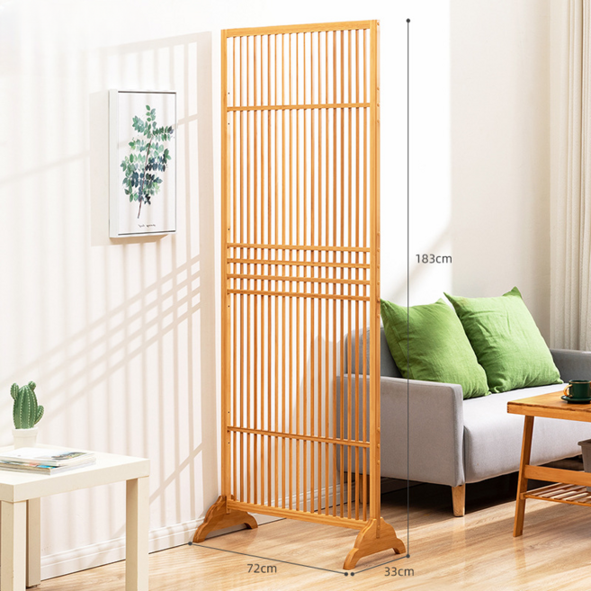 가벽 인테리어 셀프 공간분리 이동식 칸막이 원목 간살 사무실 스탠딩 인테리어 파티션, 72x183cm 1개 (받침대 포함)