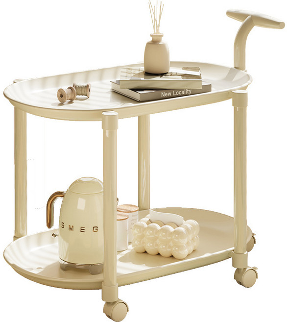 DODORORO <특가 할인>다용도 이동식 전열장 트롤리 수납선반 3단, 2단 아이보리