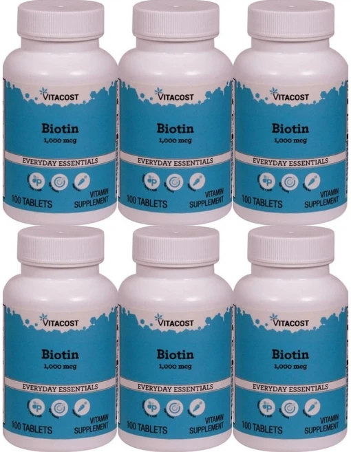 비타코스트 비오틴 1000mcg, 100정, 6팩, 100정 - 쿠팡
