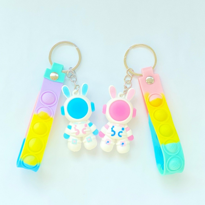 우주토키 푸시팝 키링 2종세트 팝잇 스트랩 키홀더