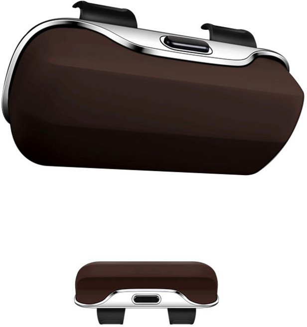 리버폭스 차량용 썬바이저 썬글라스 안경 클립형 수납 거치대, 브라운, 1개