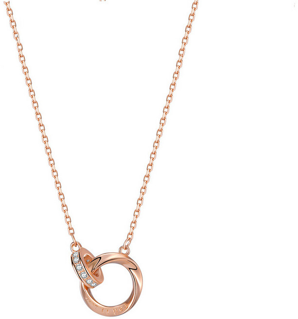 Zevora 목걸이 18K 도금 고급스러운 링 체결 지르콘 장식 럭셔리 쥬얼리 반짝이는 섬세함 부드러운 분위기 여성 데일리 출근 데이트 선물 추천 세련된 쇼핑백 패키징