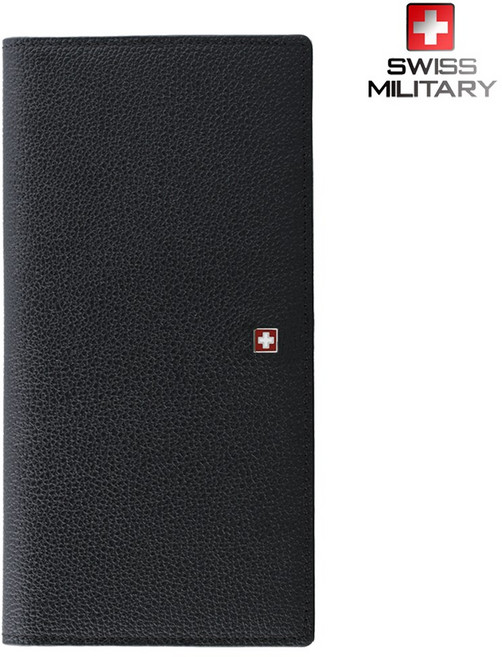 스위스밀리터리 스크래치에 강한 오플 디자인 블랙 남성 장지갑 WA0810BKP