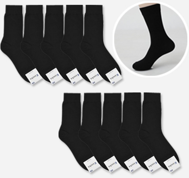 케이삭스 남성용 프리미엄 무지 장목 양말 10켤레 대한민국에서 생산