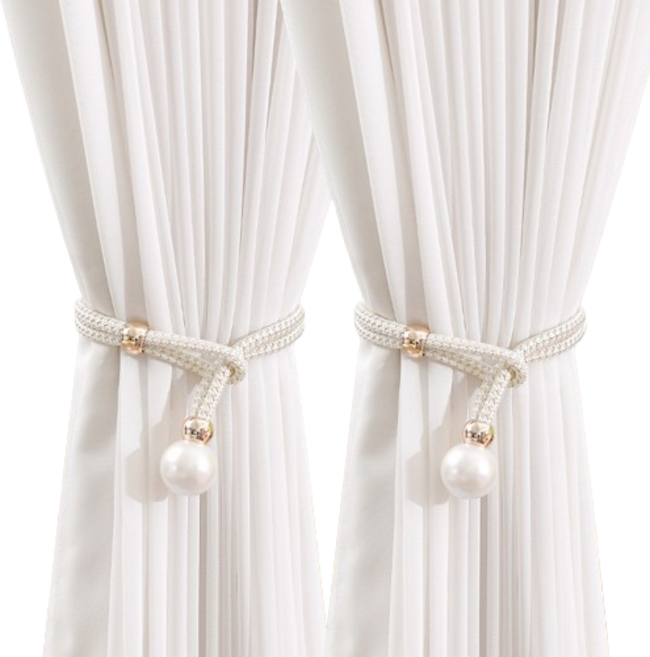 데미이엔 커튼장식 커튼걸이 타이 커튼끈 2개, 화이트