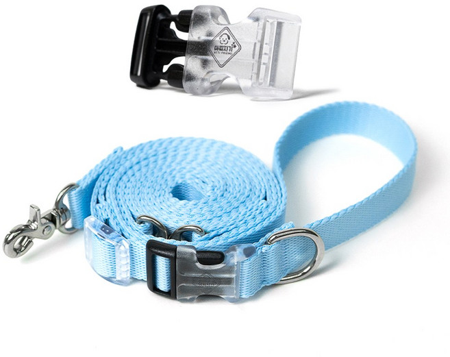 아띠지기 반려동물 길이조절 핸즈프리 멀티 리드줄, 스카이블루, 1개