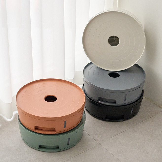 벨라가든 국내유일 3L 대용량 트리저브 화분받침대 이동식 바퀴 대형 화분받침 원형, 1개, 라운드_크림