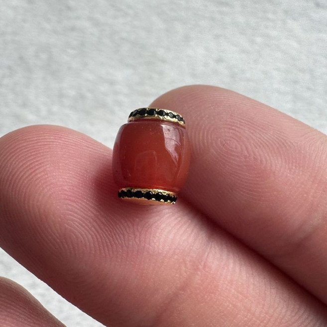 天然瑪瑙直切珠 DIY配飾散珠, 红色,天然玛瑙贴片直切10*8mm, 红色