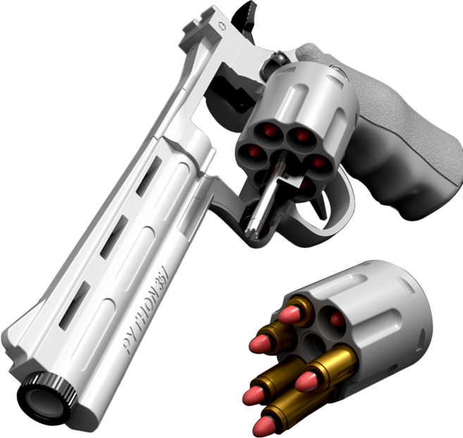 건덕스 리볼버 연발 자동 탄피 배출 배그 배틀그라운드 너프건 서바이벌 권총, 2.5인치, 1개, 2.5인치