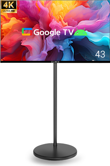 무빙큐빅스 스마트 43인치 UHD 4K 삼탠바이미 블랙에디션 SET 이동식 tv 삼텐바이미 중소바이미, GTCBX43UHD-A1, 스탠드형, 고객직접설치