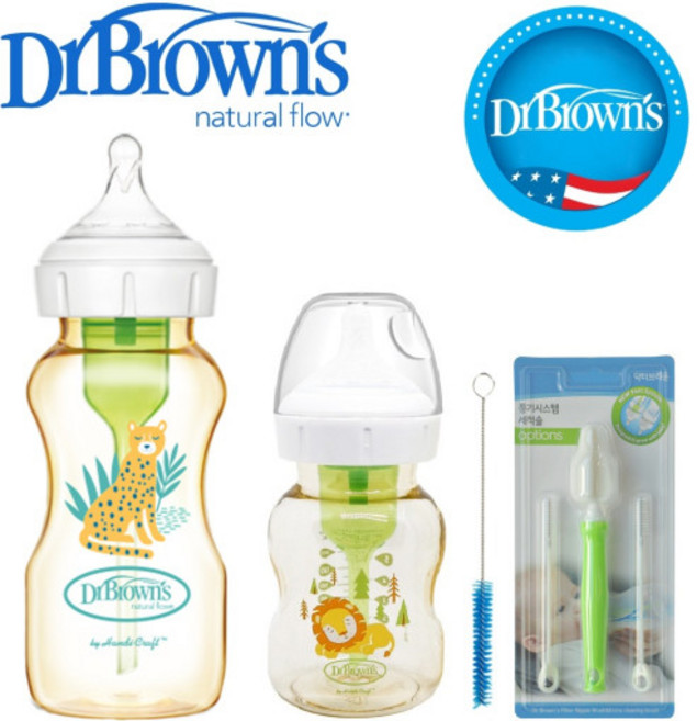 닥터브라운 젖병 PPSU 1P 배앓이방지 신생아 유아 150ml 270ml, 라이언, 1개