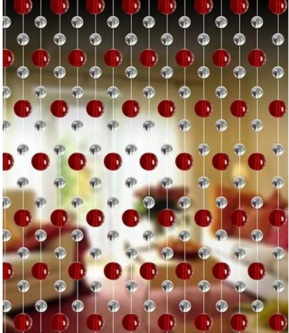 비즈커튼 비즈발 줄커튼 중국집발 문발 실내 홈 장식 크리스탈 유리 구슬 웨딩 용품 축제 무대 배경, 8) Red  5 strings 100cm