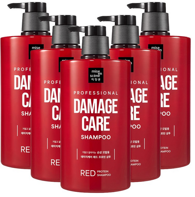 미쟝센 데미지케어 레드 프로틴 샴푸 1000ml, 1L, 5개