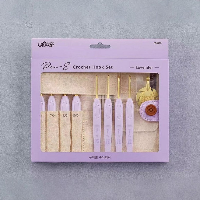 라벤더 세트 크로바 코바늘 크로셰, 1개