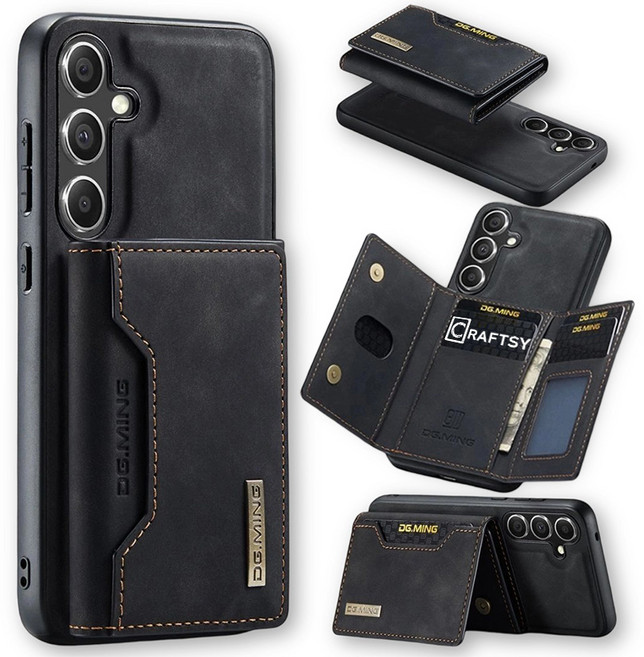 Craftsy 삼성 S21/S22/S23/S24/S25 시리즈 자석 분리형 가죽지갑 탈부착가능 핸드폰 케이스